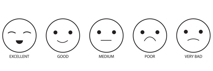 Fototapeta premium rating review feedback rate ranking black faces vector design