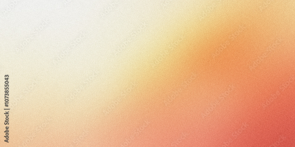 Fototapete Warm and textured effect created by a grainy gradient background fading from white to orange and red