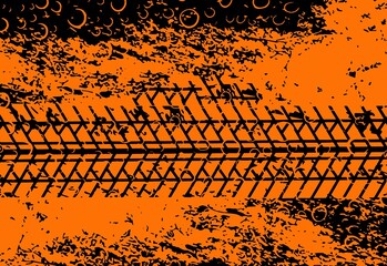 Orange paint texture background on black splash brush