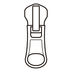 Zipper Pull Tab Line Art Technical Drawing for Fashion Accessories Design

