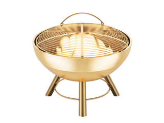 Grill with fire isolated on white background.AI GENERATED