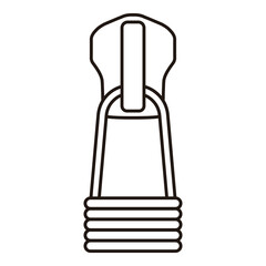 Zipper Pull Tab Line Art Technical Drawing for Fashion Accessories Design

