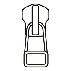Zipper Pull Tab Line Art Technical Drawing for Fashion Accessories Design


