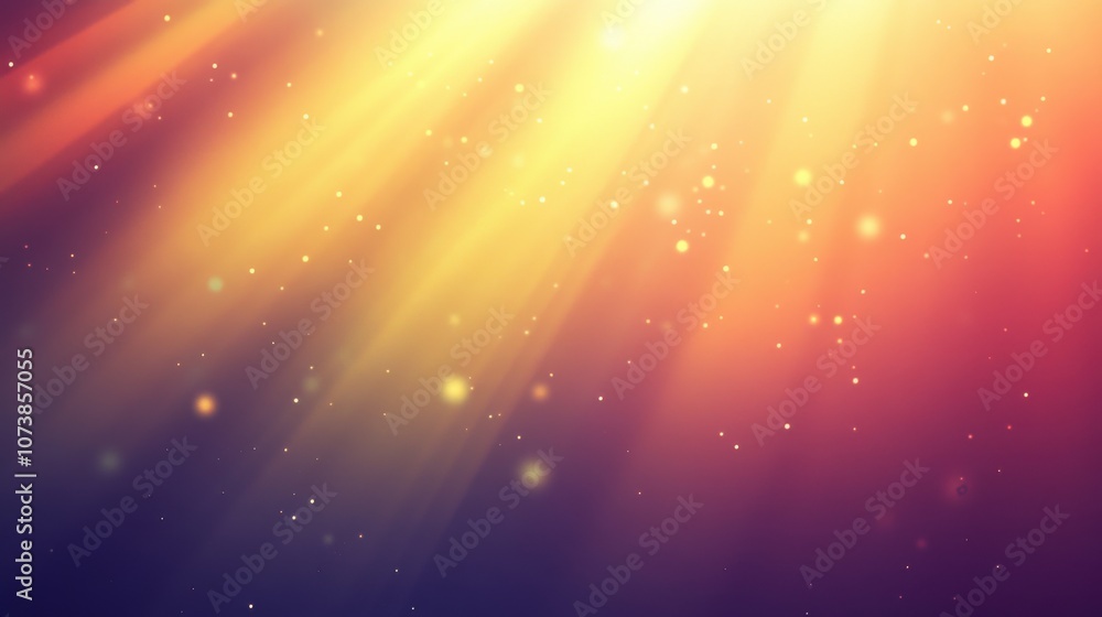 Poster beautiful golden light rays streaming through a soft gradient of warm colors, creating a serene atmo