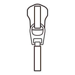 Zipper Pull Tab Line Art Technical Drawing for Fashion Accessories Design

