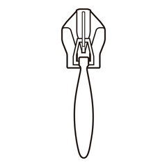 Zipper Pull Tab Line Art Technical Drawing for Fashion Accessories Design

