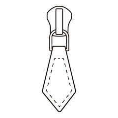 Zipper Pull Tab Line Art Technical Drawing for Fashion Accessories Design

