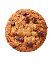 Delicious chocolate chip cookie isolated on transparent background