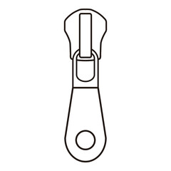 Zipper Pull Tab Line Art Technical Drawing for Fashion Accessories Design

