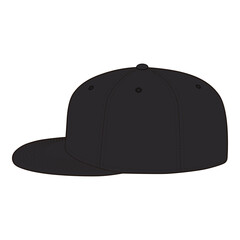 Snapback Cap Left Side View Template for Fashion Design

