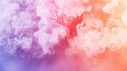Fototapeta premium A soft, dreamy scene with a mix of purple and orange smoke swirling and blending together, creating a mystical effect.
