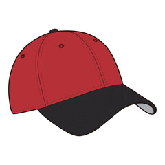 Red Baseball Cap with Black Visor

