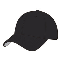 Black Baseball Cap with Orange Undershield and Adjustable Strap
