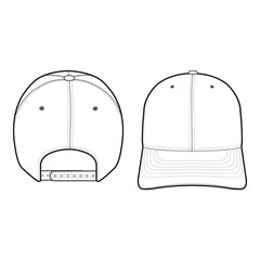 Snapback Cap Dual View Template for Fashion Design

