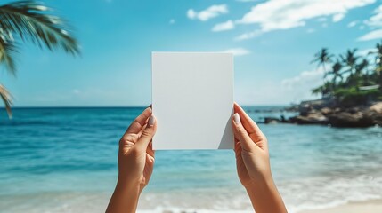 Mock-up book People hands holding a white book with copy space

