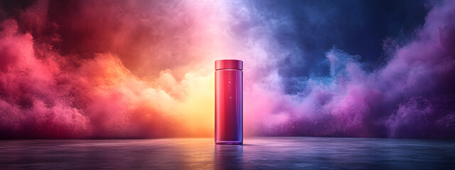 A Stunning Marketing Poster Featuring a Product Glowing Under Spotlight Symbolizing the Halo Effect That Enchants Customers