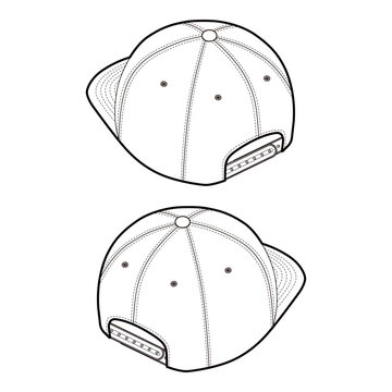 recommend clip art: Snapback Cap Rear View with Adjustable Closure
                    