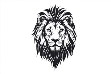 Obraz premium Lion Tattoo in Modern Geometric Style, Pronounced Details and Shading