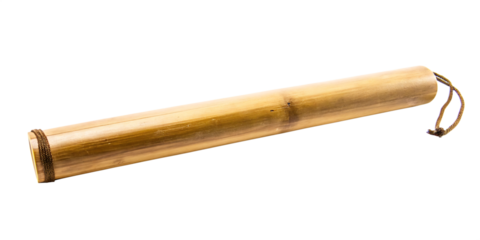 Piece of bamboo trunk isolated on white background.AI GENERATED
