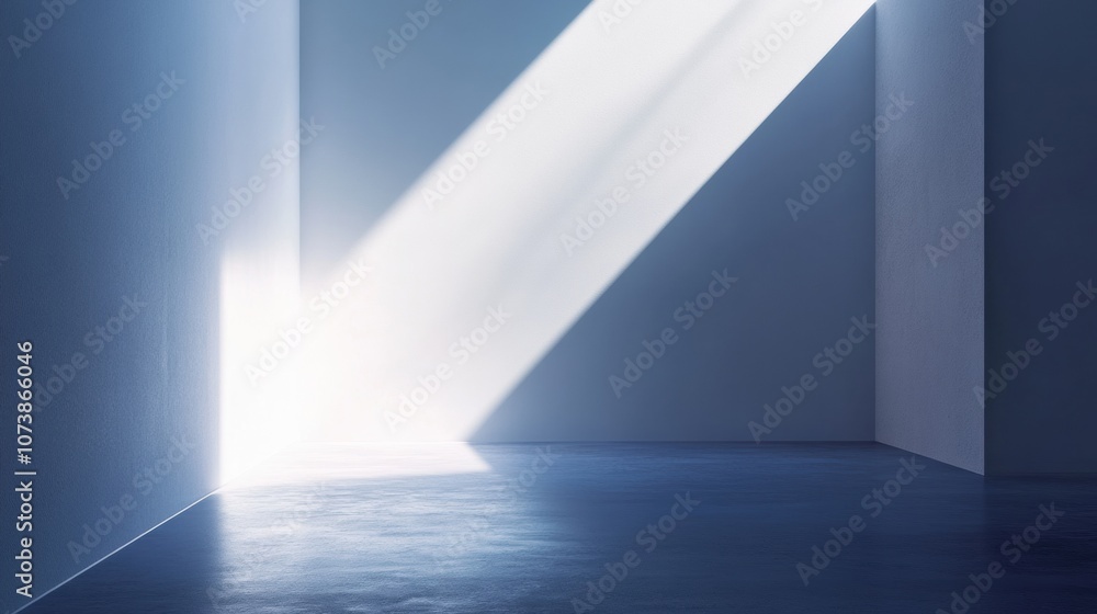 Aufkleber a bright beam of light illuminates the floor of a dimly lit space, highlighting the interplay of lig