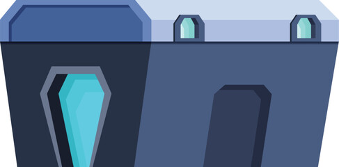 Futuristic building with glowing lights, perfect for any project related to gaming, science fiction, or otherworldly concepts