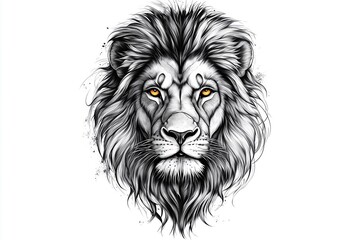 Obraz premium Detailed Lion Head Tattoo with Natural Shading