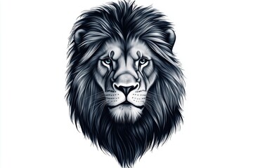 Obraz premium Majestic Lion Tattoo with Detailed Mane in Gray Shades