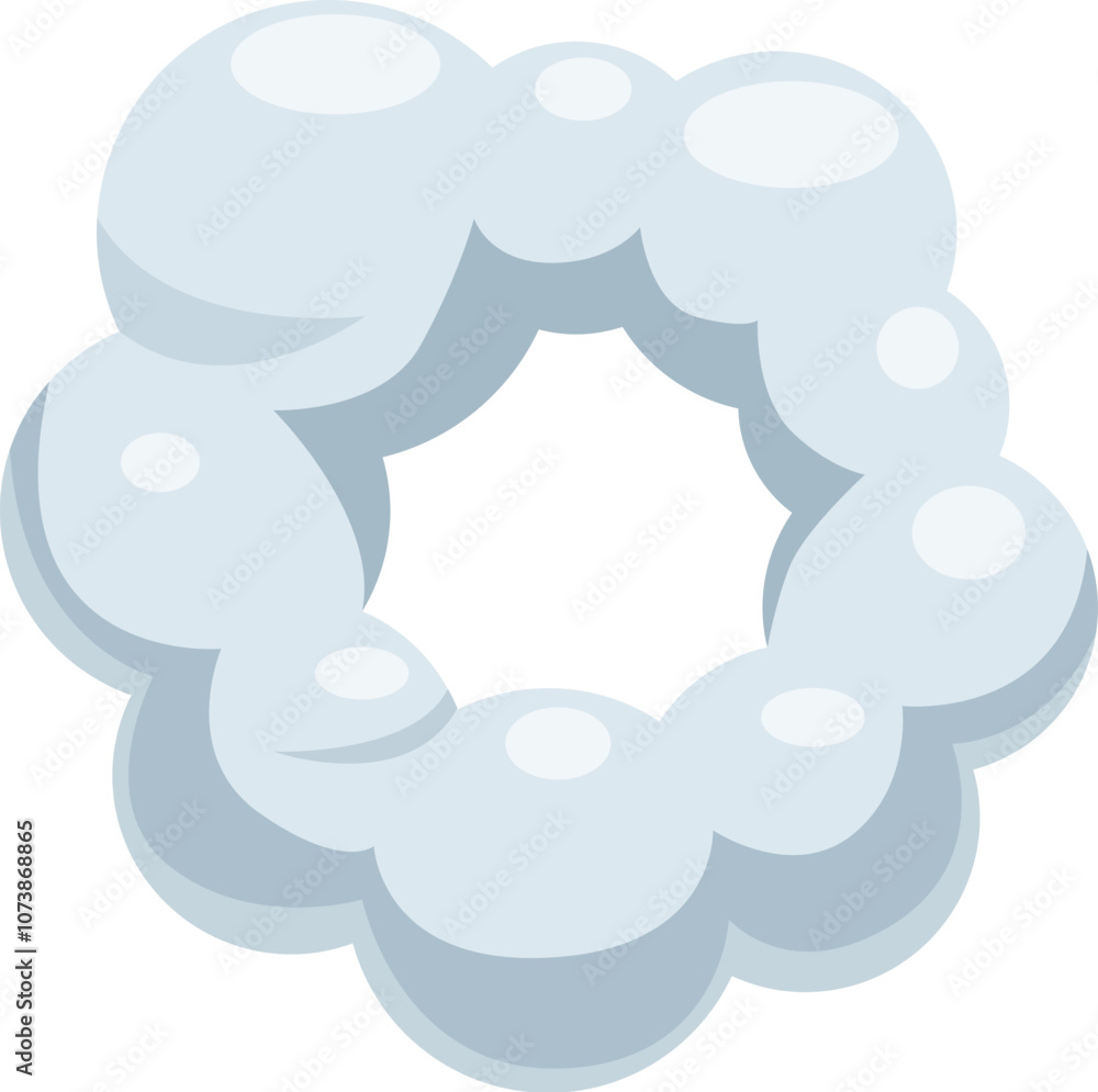 Poster ring of fluffy clouds forms a gentle circle, perfect for framing text or images