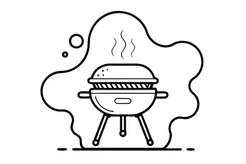 Electric Grill Line Drawing Vector Art Sleek and Modern Design