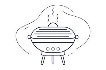 Electric Grill Line Drawing Vector Art Sleek and Modern Design