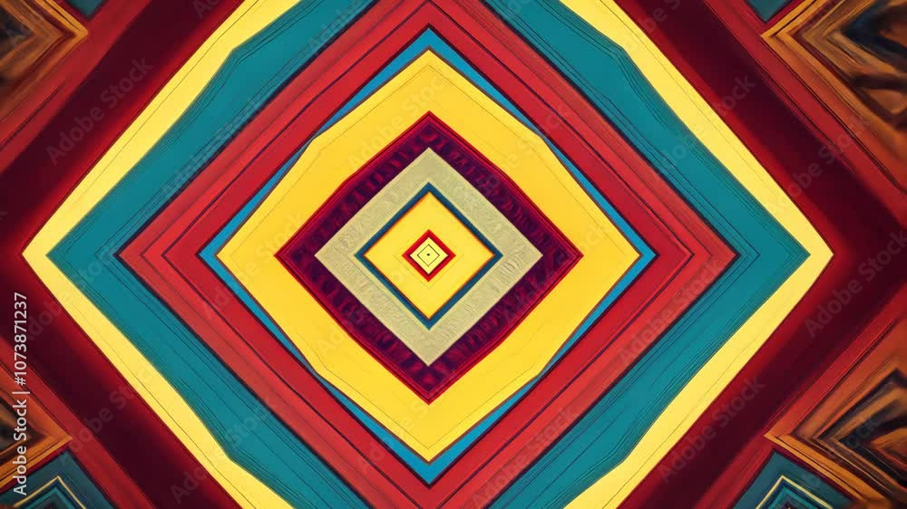 Poster a colorful abstract design with a central square