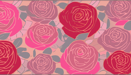 Seamless pattern with roses. Vector illustration for your design.