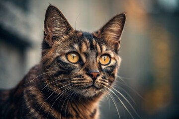Fototapeta premium Cat Portrait with Intense Eyes