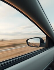 Car window mockup traveling at high speed created with generative AI