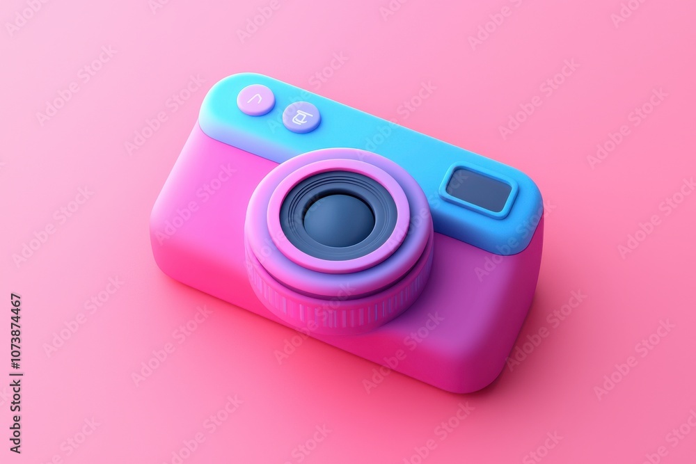 Poster colorful simple camera app icon with gradient design