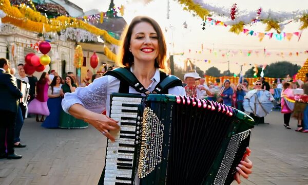 person playing the accordion
