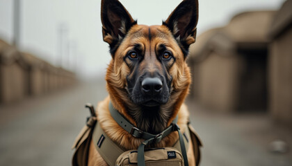 German Shepherd Guard Dog Portrait