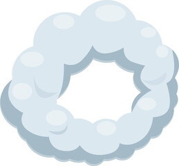 Cartoon smoke cloud ring forming a round frame, great for presentations