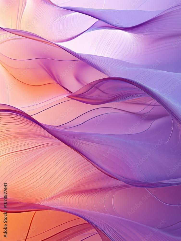 Fototapete flowing lines and gentle waves in soft pastel colors combine to create a serene and harmonious atmos