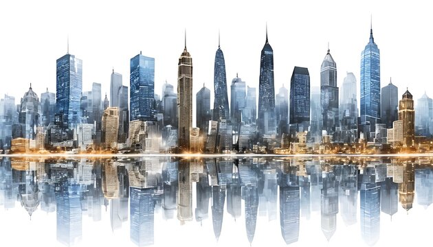  Happy city lookin liting refaction enjoy  a day, solid background image