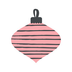 Retro Christmas balls in pastel colors. merry christmas illustration. xmas poster and card template. svg icon