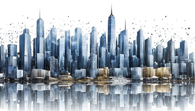  Happy city lookin liting refaction enjoy  a day, solid background image