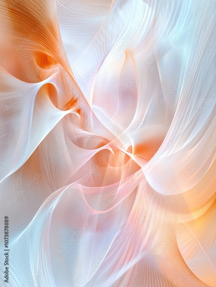 Aufkleber waves and flowing lines in soft pastel colors blend harmoniously, evoking a sense of peace and tranq