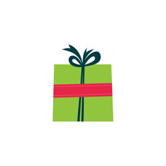 gift boxes in christmas colors. Wrapped Christmas Present with bow and colorful papaer wrap. new year and xmas celebration. new year sale and promotion. svg icon