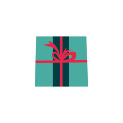 gift boxes in christmas colors. Wrapped Christmas Present with bow and colorful papaer wrap. new year and xmas celebration. new year sale and promotion. svg icon