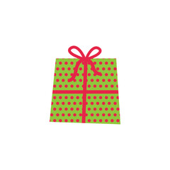 gift boxes in christmas colors. Wrapped Christmas Present with bow and colorful papaer wrap. new year and xmas celebration. new year sale and promotion. svg icon