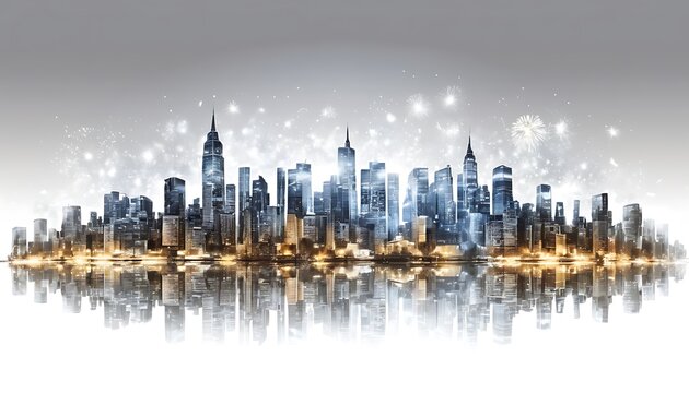  Happy city lookin liting refaction enjoy  a day, solid background image
