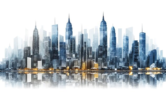  Happy city lookin liting refaction enjoy  a day, solid background image