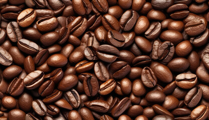 Fototapeta premium Coffee beans seamless background.