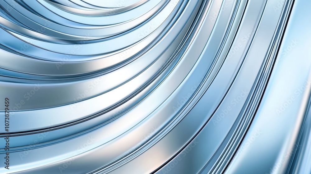 Poster sleek metallic curves create a mesmerizing abstract pattern, ai